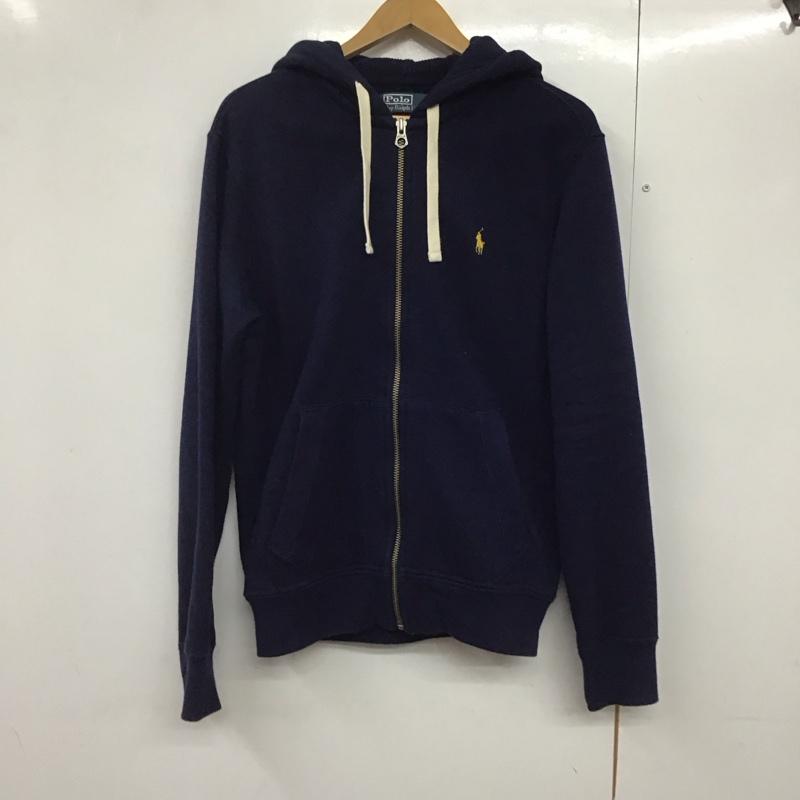 ポロバイラルフローレン Polo by RALPH LAUREN パーカー 長袖 ジップアップパーカー 長袖パーカー カジュアルジャケット S ロゴ、文字 紺 / ネイビー /  メンズ USED 古着 中古 10140828