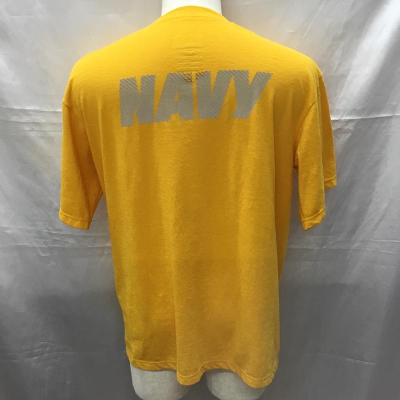 ユーエスネイビー USNAVY Tシャツ 半袖 半袖カットソー プリントTシャツ クルーネックカットソー 古着 M ロゴ、文字 黄 / イエロー /  メンズ USED 古着 中古 10113870