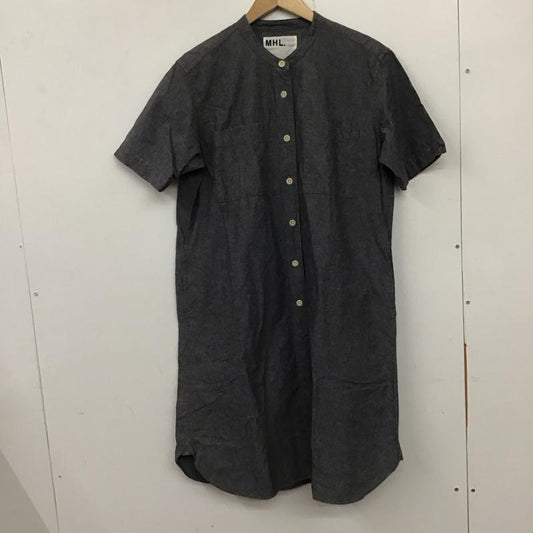 エムエイチエル MHL. ワンピース ロングスカート 半袖シャツワンピース ロングワンピース 前開シャツワンピース 1 無地 灰 / グレー /  レディース USED 古着 中古 10135254