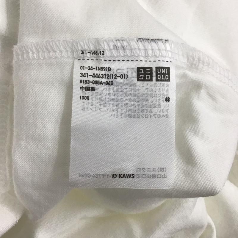ユニクロ UNIQLO Tシャツ 半袖 341-446312 Tシャツ クルーネックカットソー プリントTシャツ XL プリント 白 / ホワイト /  メンズ USED 古着 中古 10127346