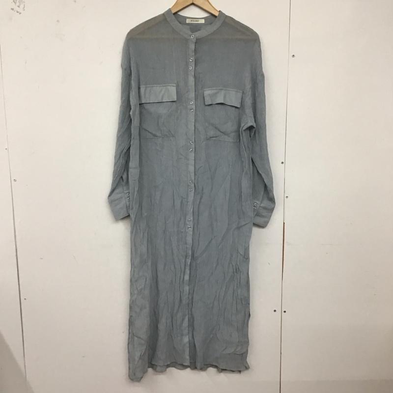 ダブルクローゼット w closet ワンピース ロングスカート 長袖シャツワンピース 前空きロングワンピース ノーカラー FREE 無地 灰 / グレー /  レディース USED 古着 中古 10128919