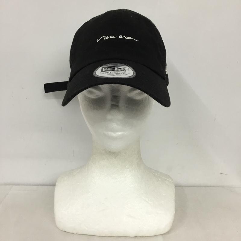 ニューエラ NEW ERA 帽子 キャップ 筆記体 ロゴ 刺繍 黒 / ブラック /  レディース USED 古着 中古 10141949