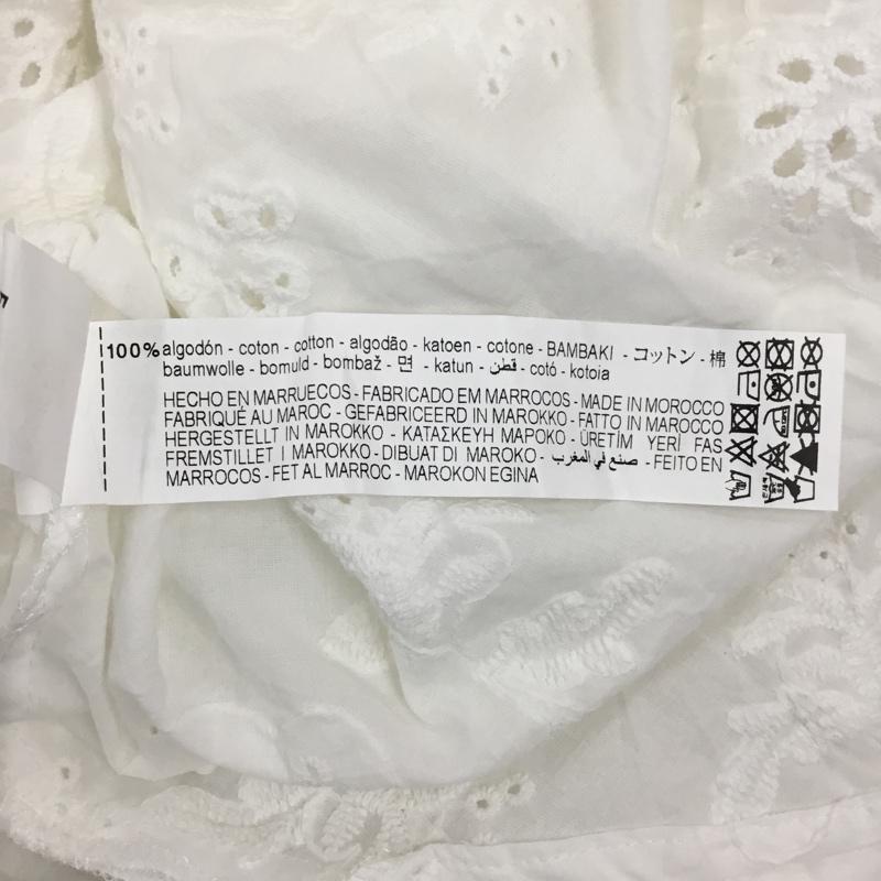 ザラ ZARA カットソー 長袖 3200 995 250 ドルマンスリーブ スキッパー M 刺繍 白 / ホワイト /  レディース USED 古着 中古 10107441