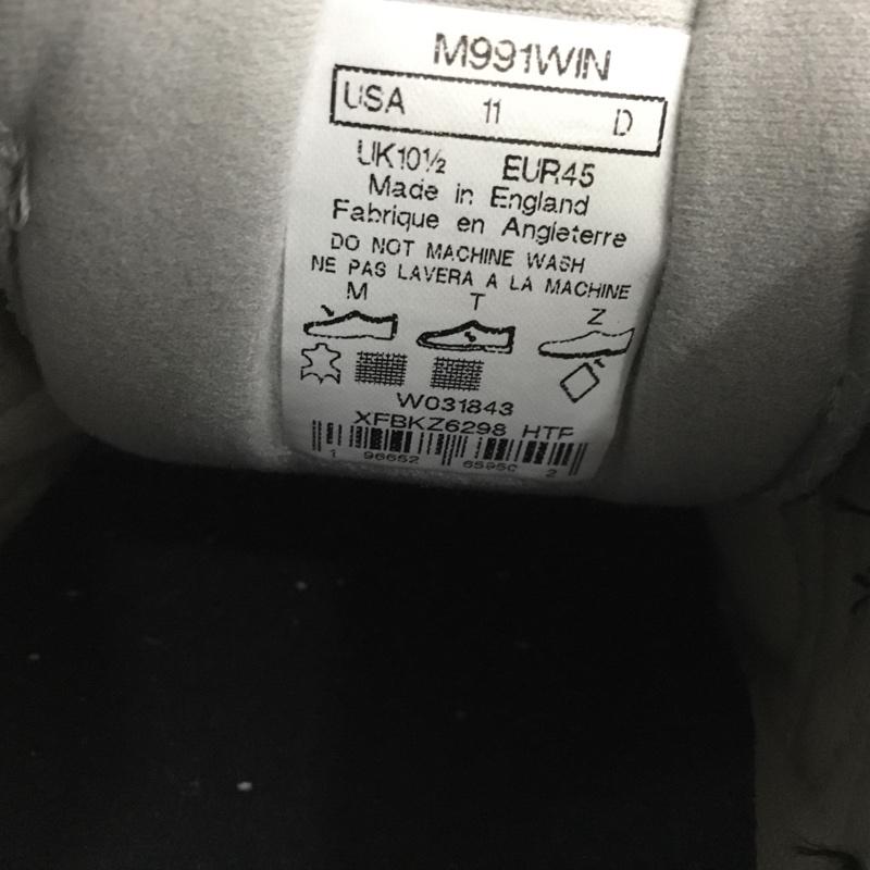 ニューバランス New Balance スニーカー スニーカー M991WIN USA11 イングランド製 箱有 US：10 ロゴ、文字 灰 / グレー / X 黒 / ブラック /  メンズ USED 古着 中古 10138828