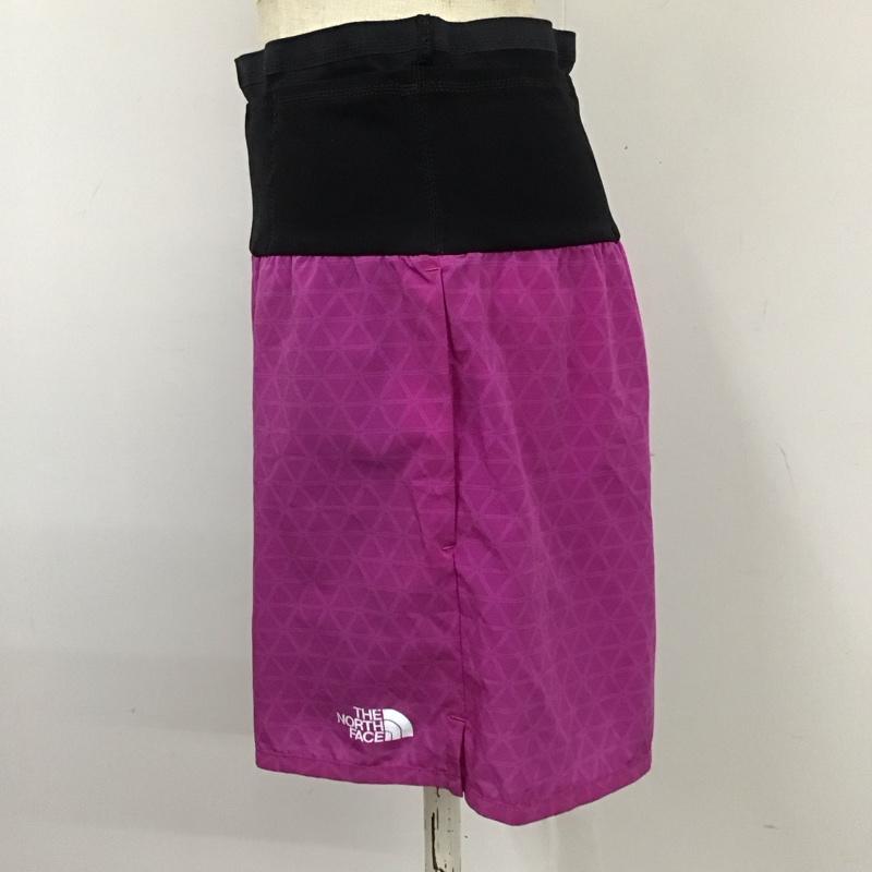 ザノースフェイス THE NORTH FACE パンツ ショートパンツ NBW41571 ノベルティーフライウェイトレーシングショート アウトドア L ロゴ、文字 紫 / パープル / X 黒 / ブラック /  レディース USED 古着 中古 10118718