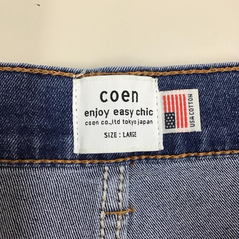 コーエン coen パンツ デニム、ジーンズ 7640-618-0093 アシンメトリーカットオフデニムスキニー L 無地 青 / ブルー /  レディース USED 古着 中古 10117038