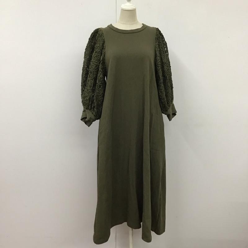 ジーナシス JEANASIS ワンピース ロングスカート js071272yg 7分袖ワンピース FREE 無地 カーキ / カーキ /  レディース USED 古着 中古 10121159