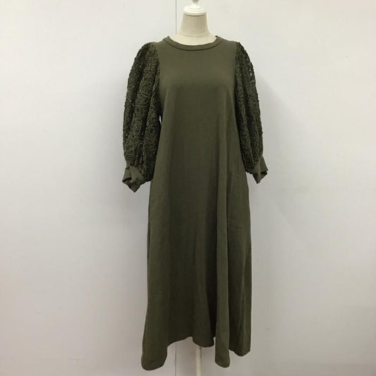 ジーナシス JEANASIS ワンピース ロングスカート js071272yg 7分袖ワンピース FREE 無地 カーキ / カーキ /  レディース USED 古着 中古 10121159