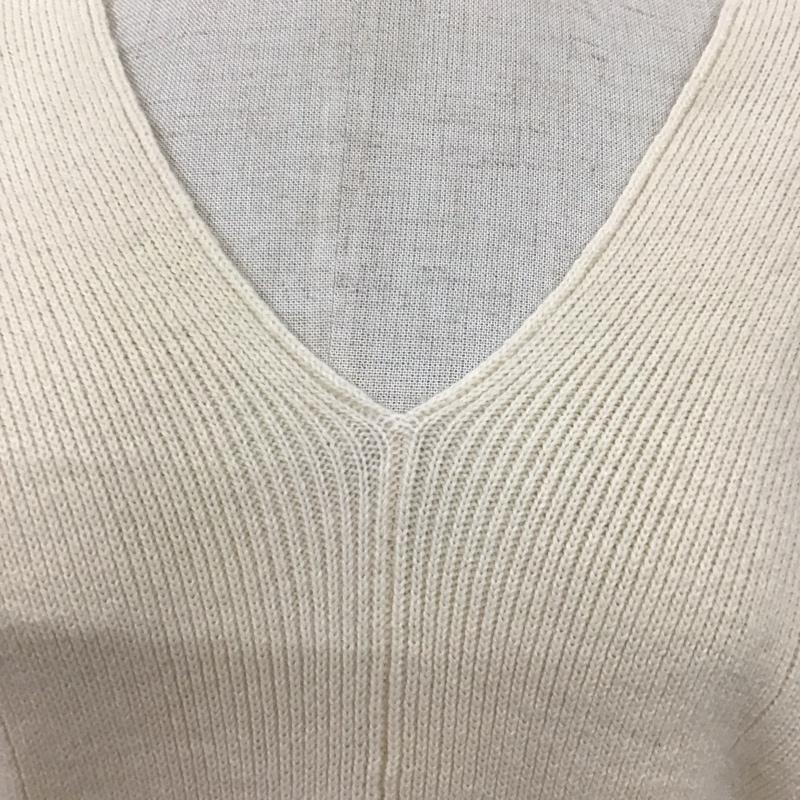 ニコアンド niko and... ニット、セーター 長袖 ST76DE01SB Vネック 4 無地 オフホワイト / オフホワイト /  レディース USED 古着 中古 10108316