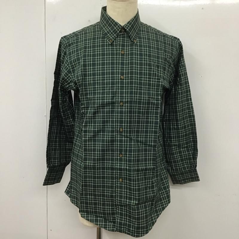 ブルックスブラザーズ BROOKS BROTHERS シャツ、ブラウス 長袖 ボタンダウン 胸ポケット M チェック 緑 / グリーン / X 白 / ホワイト / X 紫 / パープル /  メンズ USED 古着 中古 10112921