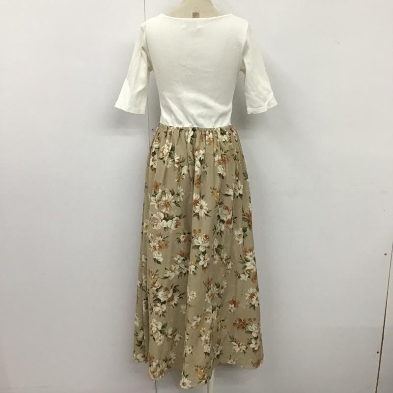 ダズリン dazzlin ワンピース ロングスカート 021750302701 マキシカットコンビ花柄ワンピース 半袖ロングワンピース フレアスカート FREE 花柄 X 総柄 白 / ホワイト / X ベージュ / ベージュ /  レディース USED 古着 中古 10105915