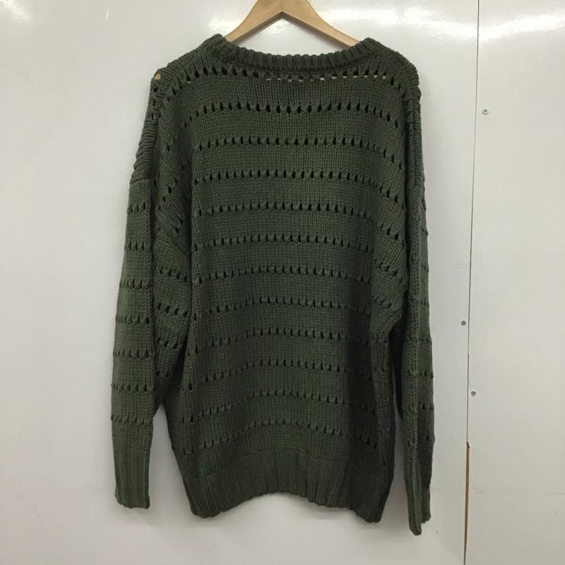 フリークスストア FREAK S STORE ニット、セーター 長袖 長袖ニットカットソー クルーネック セーター FREE 総柄 カーキ / カーキ /  レディース USED 古着 中古 10145399