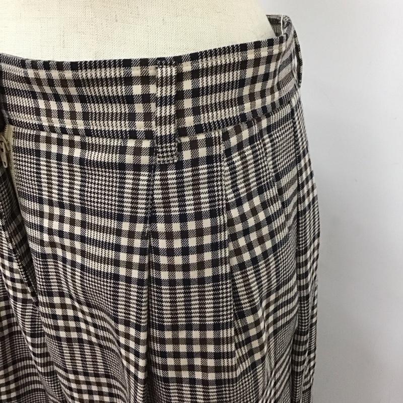プラステ PLST パンツ スラックス 12-9406097 タックパンツ ワイドパンツ テーパードパンツ M チェック ベージュ / ベージュ / X 茶 / ブラウン / X 紺 / ネイビー /  レディース USED 古着 中古 10113018
