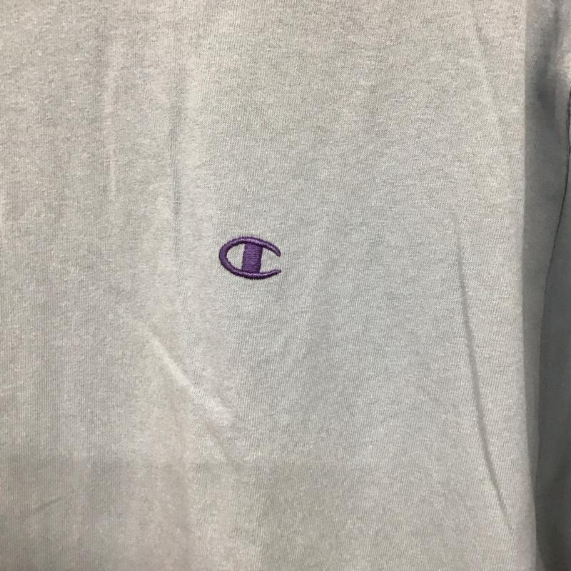 チャンピオン Champion Tシャツ 半袖 C8-V302R プリントTシャツ クルーネックカットソー M ロゴ、文字 水色 / ライトブルー /  メンズ USED 古着 中古 10135739