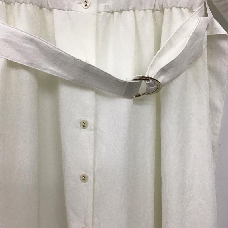 レイカズン Ray Cassin ワンピース ロングスカート 半袖ロングワンピース フレアスカート ウエスト切り替え シャツワンピース FREE 無地 白 / ホワイト /  レディース USED 古着 中古 10141291