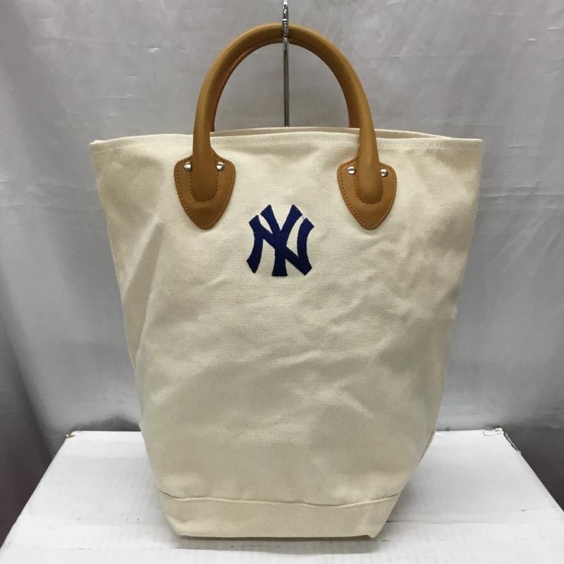 インフィールダーデザイン INFIELDER DESIGN トートバッグ トートバッグ MLB NYヤンキース キャンバス ロゴ、文字 アイボリー / アイボリー /  メンズ USED 古着 中古 10120563