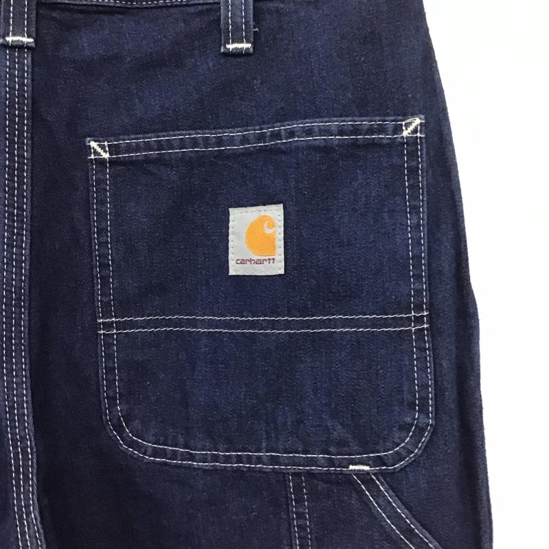 カーハート Carhartt パンツ ワークパンツ、ペインターパンツ デニムパンツ ワイドパンツ カジュアルパンツ 30インチ ロゴ、文字 インディゴ / インディゴ /  メンズ USED 古着 中古 10142605