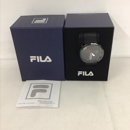 フィラ FILA 腕時計 アナログ（クォーツ式） 38-162 箱有 ロゴ、文字 黒 / ブラック /  レディース USED 古着 中古 10134483