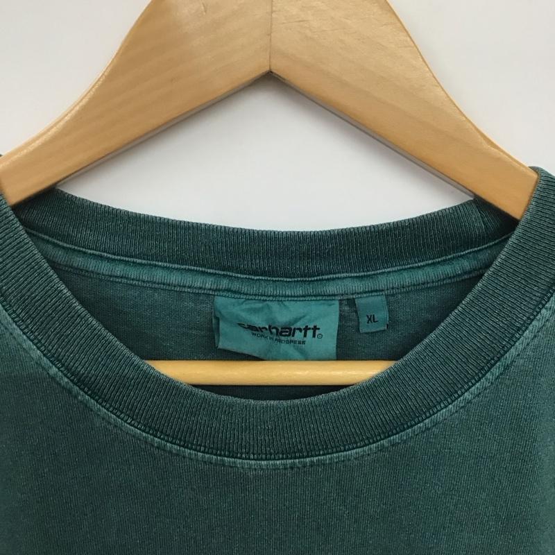 カーハート Carhartt Tシャツ 半袖 半袖カットソー プリントTシャツ クルーネックカットソー XL ロゴ、文字 緑 / グリーン /  メンズ USED 古着 中古 10143243