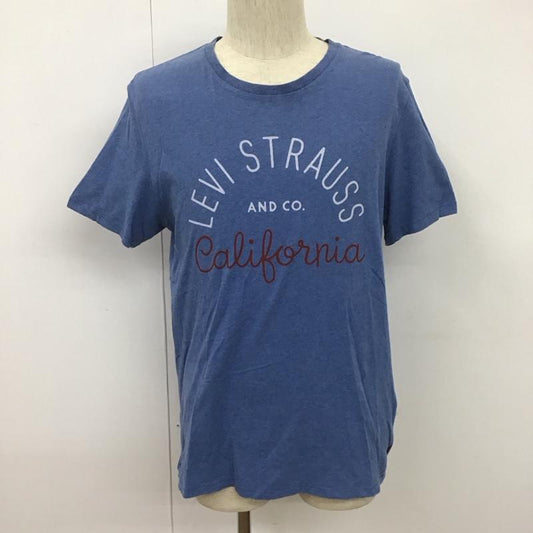 リーバイス Levi s Tシャツ 半袖 半袖カットソー プリントTシャツ クルーネックカットソー M ロゴ、文字 青 / ブルー /  メンズ USED 古着 中古 10107135
