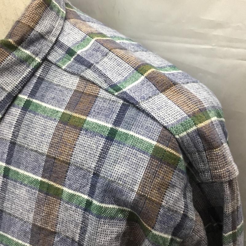 古着 USED シャツ、ブラウス 長袖 長袖シャツ チェックシャツ カラーシャツ 長袖カットソー 古着 フランス グランパシャツ 42 チェック マルチカラー / マルチカラー /  メンズ USED 古着 中古 10109590