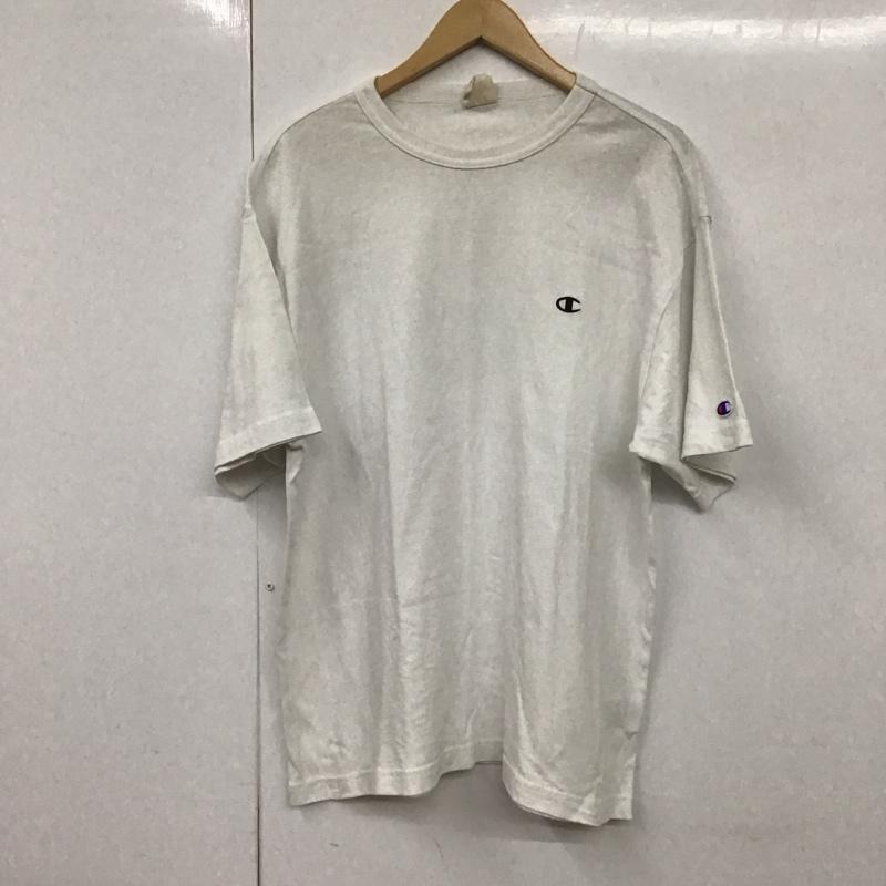 チャンピオン Champion Tシャツ 半袖 C8-V302R プリントTシャツ クルーネックカットソー L ロゴ、文字 白 / ホワイト /  メンズ USED 古着 中古 10130556
