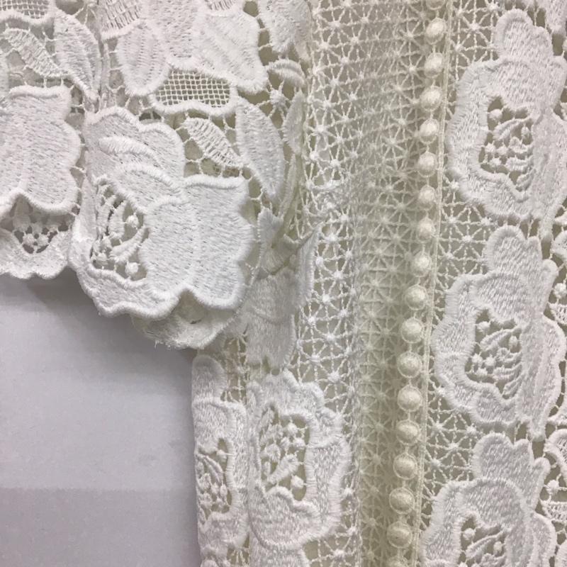 ジルスチュアート JILLSTUART シャツ、ブラウス 半袖 092-8110018 ファビレースブラウス M 無地 白 / ホワイト /  レディース USED 古着 中古 10148897