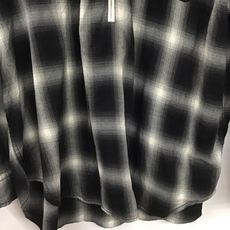 ヒンソン HINSON シャツ、ブラウス 長袖 長袖シャツ チェックシャツ カラーシャツ ジップアップシャツ M チェック 黒 / ブラック / X 白 / ホワイト / X 灰 / グレー /  メンズ USED 古着 中古 10148960
