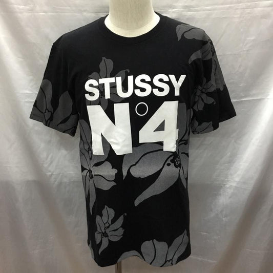 ステューシー STUSSY Tシャツ 半袖 半袖カットソー プリントTシャツ クルーネックカットソー M プリント 黒 / ブラック /  メンズ USED 古着 中古 10119722