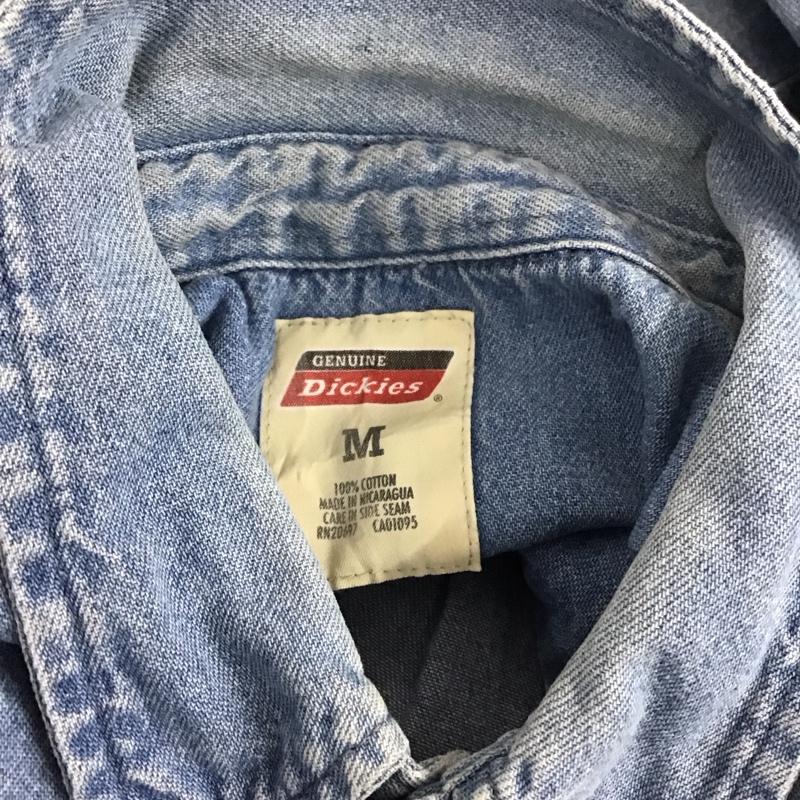ディッキーズ Dickies シャツ、ブラウス 長袖 長袖シャツ デニムシャツ カジュアルシャツ ボタンダウンシャツ M 無地 インディゴ / インディゴ /  メンズ USED 古着 中古 10106605