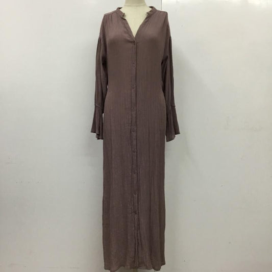 フィフス fifth ワンピース ロングスカート 長袖シャツワンピース ノーカラーシャツワンピース ロングワンピース M 無地 紫 / パープル /  レディース USED 古着 中古 10113314