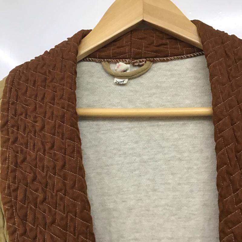 古着 USED カーディガン 長袖 ロング丈 ガウン 無地 ベージュ / ベージュ / X 茶 / ブラウン /  メンズ USED 古着 中古 10146489
