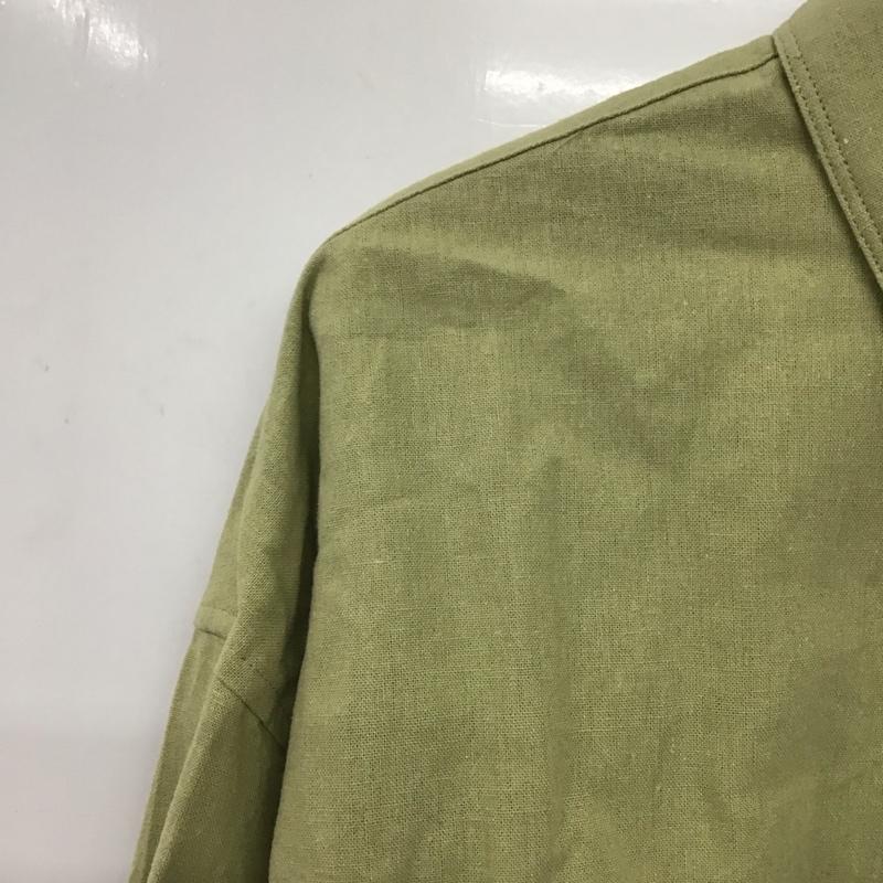 インヘリット INHERIT シャツ、ブラウス 長袖 24-050-724-5010-1-0 シャツ コットンリネン スキッパー シャツ FREE 無地 カーキ / カーキ /  メンズ USED 古着 中古 10148961
