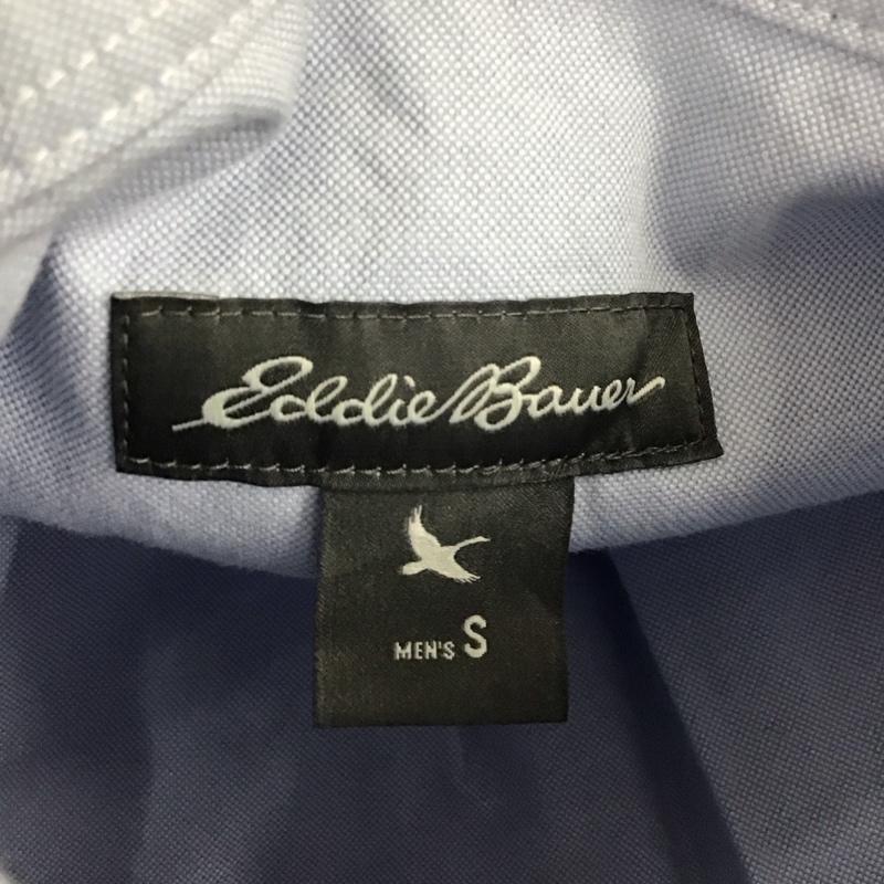 エディーバウアー Eddie Bauer シャツ、ブラウス 半袖 半袖シャツ カラーシャツ カジュアルシャツ ボタンダウンシャツ S ロゴ、文字 水色 / ライトブルー /  メンズ USED 古着 中古 10111121