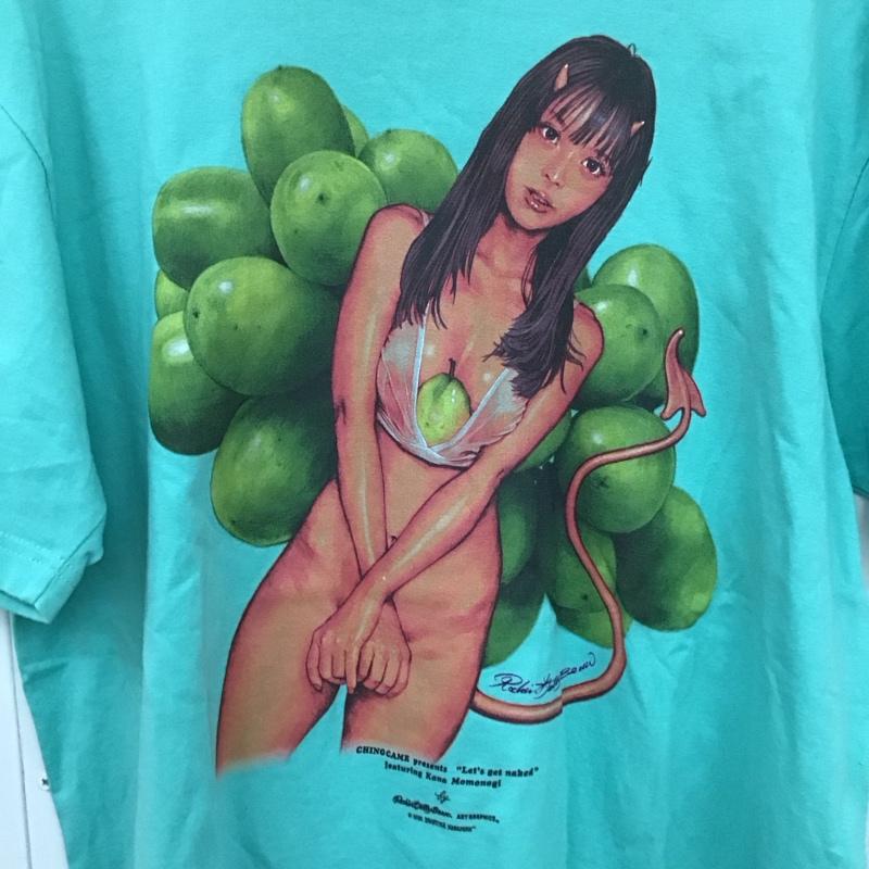 エロスティカ EROSTiKA Tシャツ 半袖 Muscat マスカット KANA MOMONOGI XL プリント 水色 / ライトブルー /  メンズ USED 古着 中古 10123383