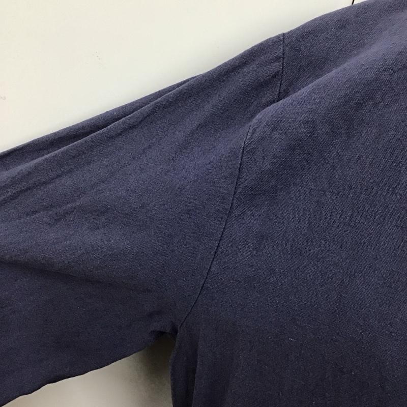 ひより HIYORI ワンピース ロングスカート 2505628 長袖ロングワンピース ノーカラーシャツワンピース FREE 無地 青 / ブルー /  レディース USED 古着 中古 10113052