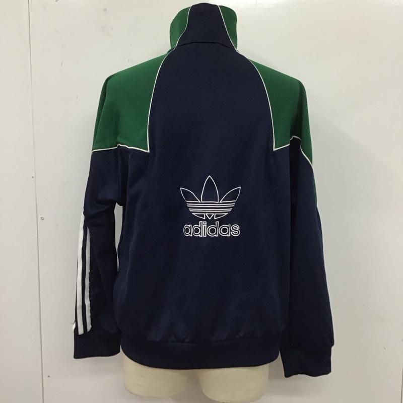 アディダス adidas ジャケット、上着 ジャケット、ブレザー ジップアップジャケット ジャンパー ジャケット カジュアルジャケット アウター L ロゴ、文字 紺 / ネイビー / X 緑 / グリーン /  メンズ USED 古着 中古 10124765