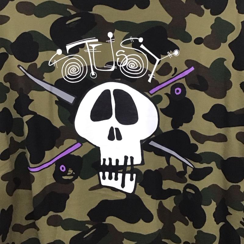 アベイシングエイプ A BATHING APE Tシャツ 半袖 半袖カットソー プリントTシャツ クルーネックカットソー stussy 30周年 L カモフラージュ柄・迷彩 マルチカラー / マルチカラー /  メンズ USED 古着 中古 10132682