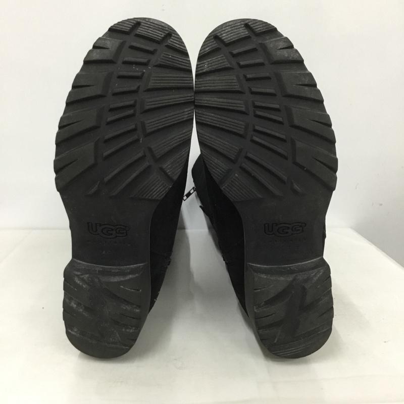 アグ UGG ブーツ 一般 3051 ロングブーツ サイドファスナー 24cm 24.0cm ロゴ、文字 黒 / ブラック /  レディース USED 古着 中古 10140027