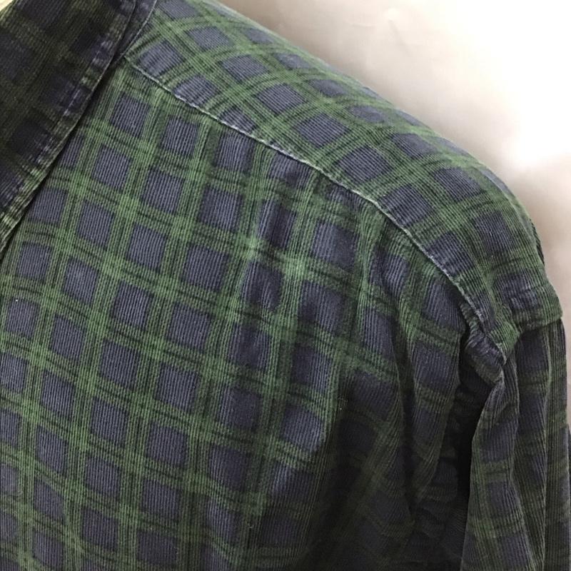 ラルフローレン RALPHLAUREN シャツ、ブラウス 長袖 ボタンダウン チェック L ワンポイント 紺 / ネイビー / X カーキ / カーキ /  メンズ USED 古着 中古 10112403
