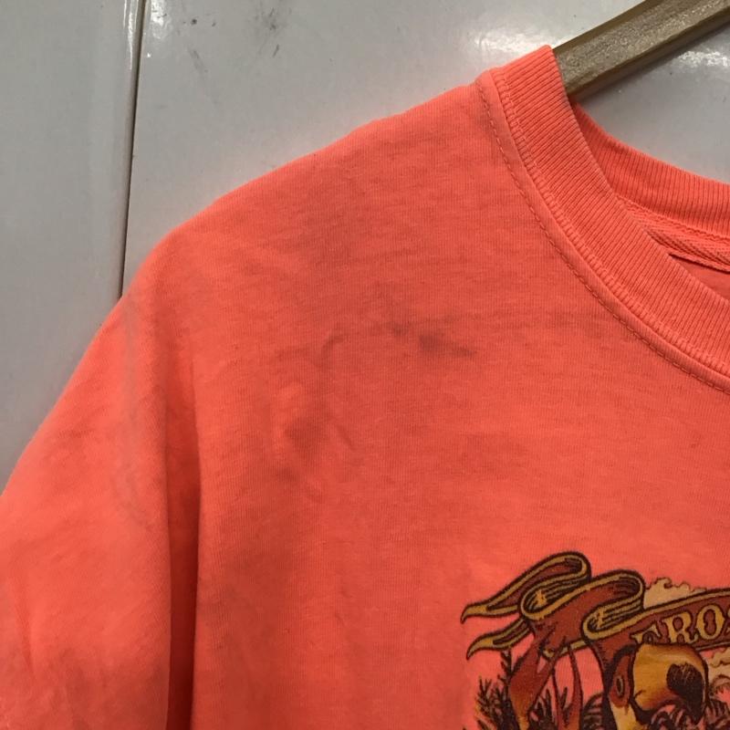 エロスティカ EROSTiKA Tシャツ 半袖 クルーネック コットン XL プリント 橙 / オレンジ /  メンズ USED 古着 中古 10123368