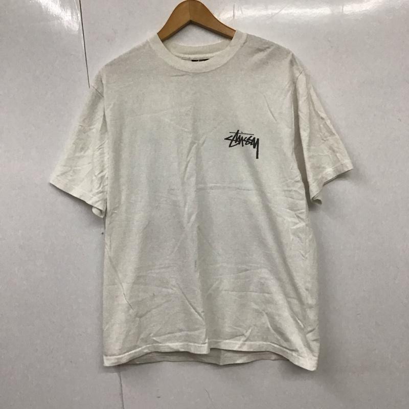 ステューシー STUSSY Tシャツ 半袖 半袖カットソー プリントTシャツ クルーネックカットソー M プリント 白 / ホワイト /  メンズ USED 古着 中古 10130733
