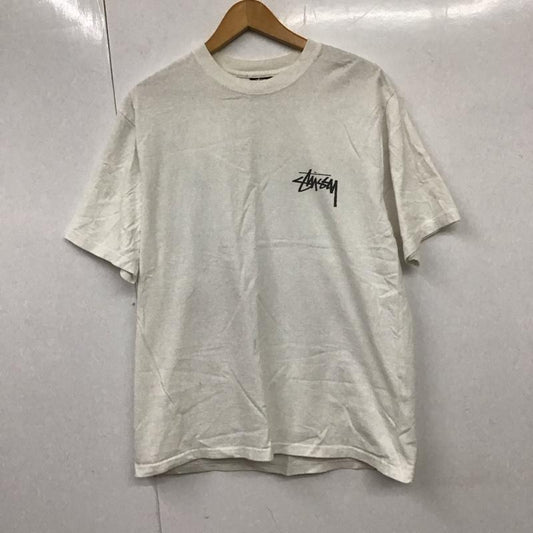 ステューシー STUSSY Tシャツ 半袖 半袖カットソー プリントTシャツ クルーネックカットソー M プリント 白 / ホワイト /  メンズ USED 古着 中古 10130733