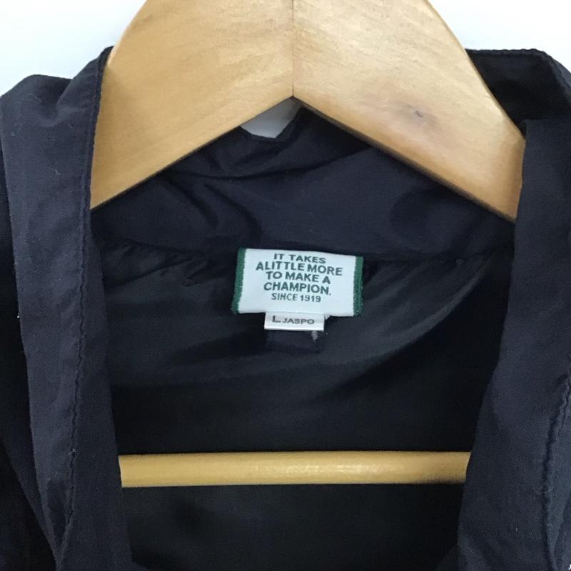 チャンピオン Campion ジャケット、上着 ジャンパー、ブルゾン ジップアップジャケットパーカー ナイロンジャケット アウター L 無地 紺 / ネイビー /  メンズ USED 古着 中古 10148546