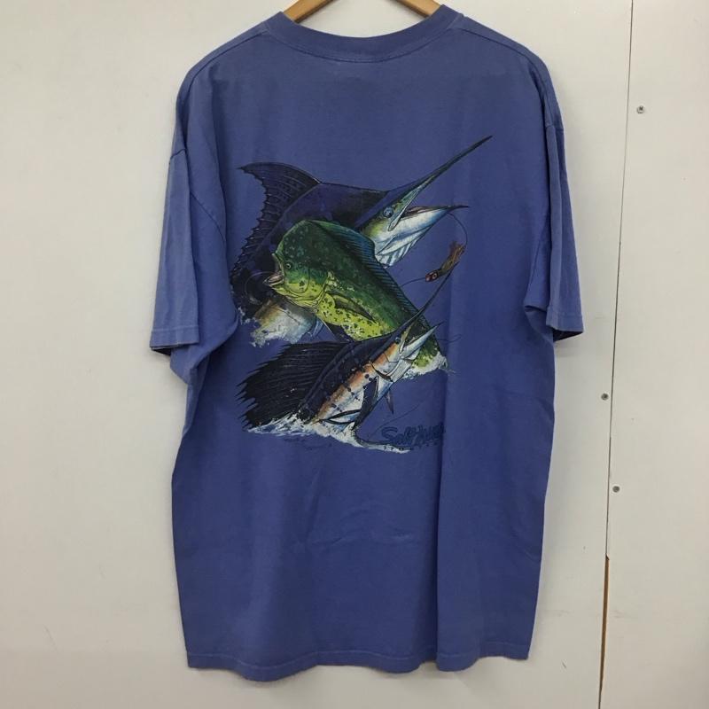 古着 USED Tシャツ 半袖 半袖カットソー プリントTシャツ クルーネックカットソー XL プリント 青 / ブルー /  メンズ USED 古着 中古 10132088