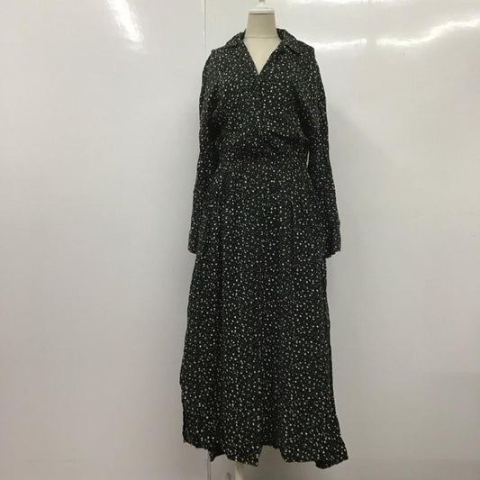 ローリーズファーム LOWRYS FARM ワンピース ロングスカート 総柄 X 花柄 黒 / ブラック /  レディース USED 古着 中古 10108663
