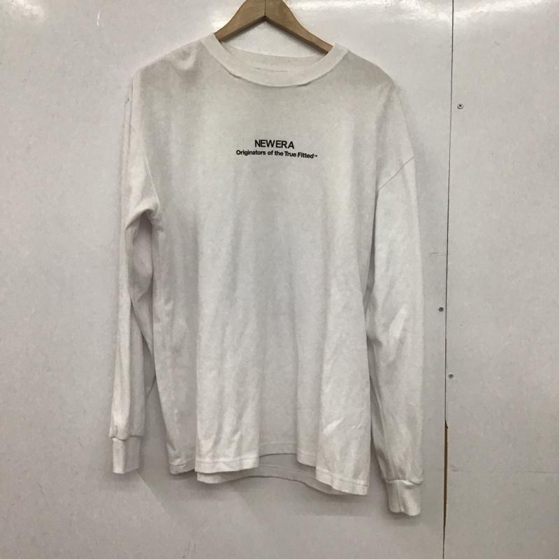 ニューエラ NEW ERA カットソー 長袖 長袖カットソー プリントカットソー クルーネック XL ロゴ、文字 白 / ホワイト /  メンズ USED 古着 中古 10146737