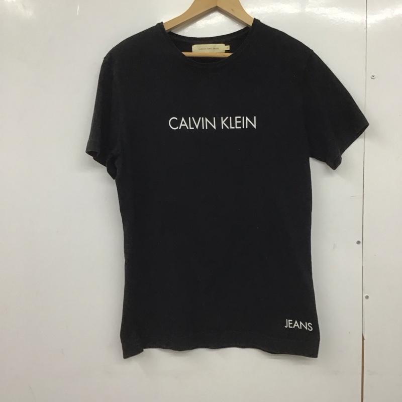 カルヴァン クライン ジーンズ Calvin Klein Jeans Tシャツ 半袖 半袖カットソー プリントTシャツ クルーネックカットソー M ロゴ、文字 黒 / ブラック /  メンズ USED 古着 中古 10148249