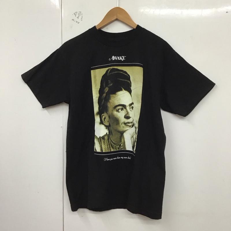 アウェーク AWAKE Tシャツ 半袖 半袖カットソー プリントTシャツ クルーネックカットソー M プリント 黒 / ブラック /  メンズ USED 古着 中古 10130073