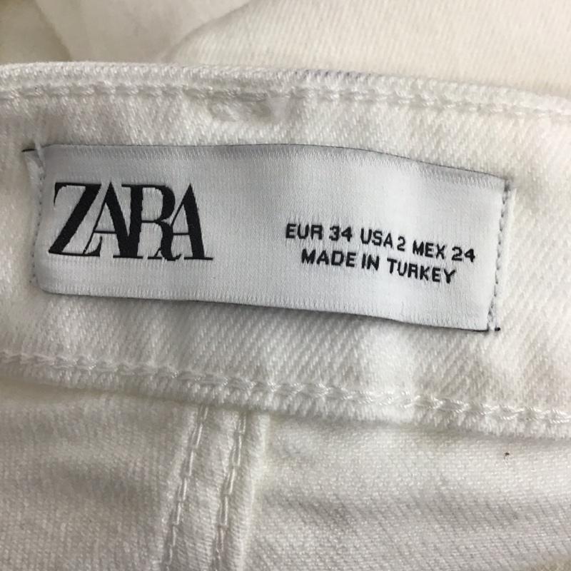 ザラ ZARA パンツ デニム、ジーンズ 6045 049 251 カットオフ ホワイトデニム ストレッチ 無地 白 / ホワイト /  レディース USED 古着 中古 10109724